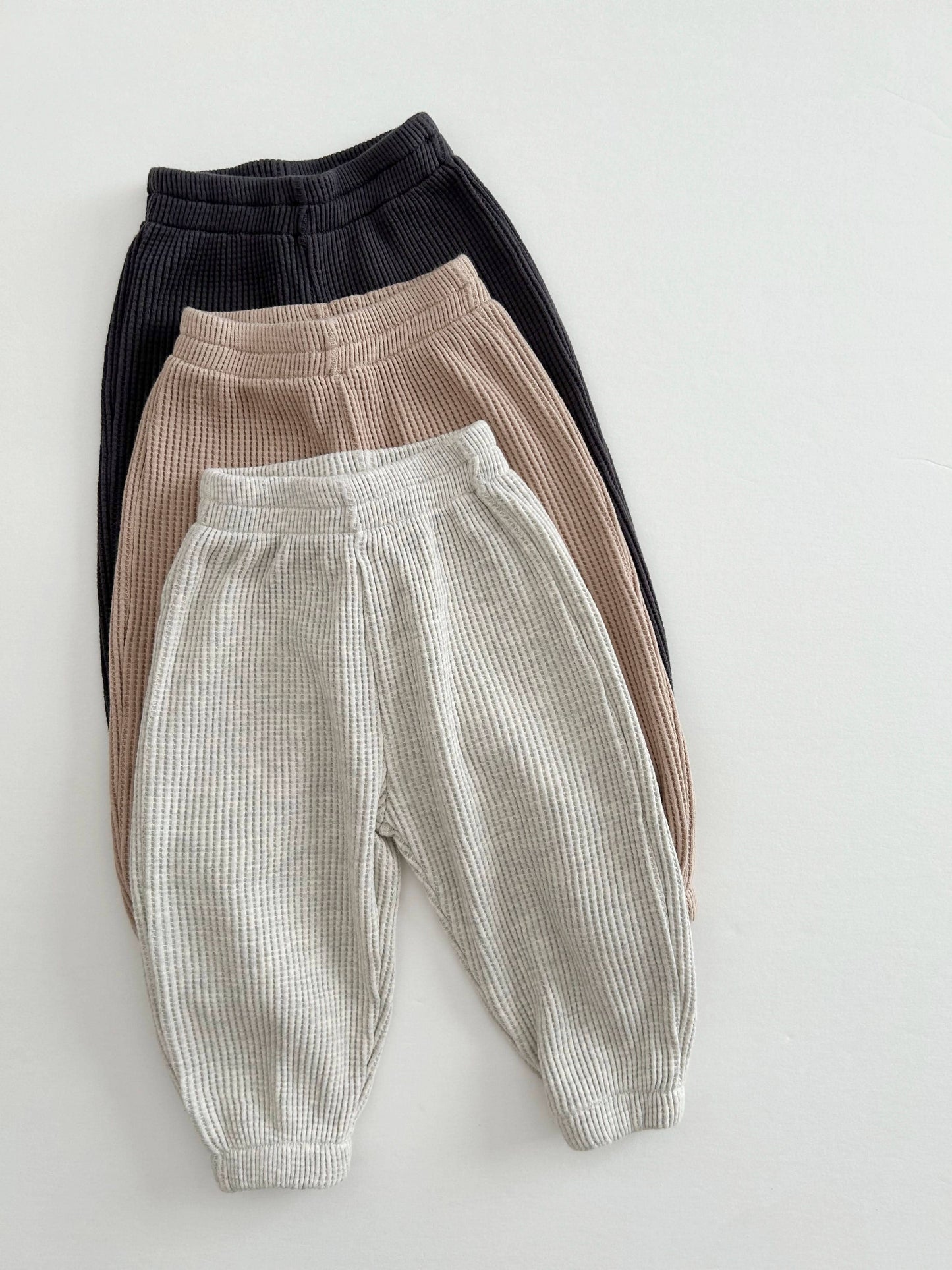 Kids Half-Zip Waffle Top and Jogger Pants Set