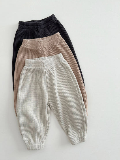 Kids Half-Zip Waffle Top and Jogger Pants Set