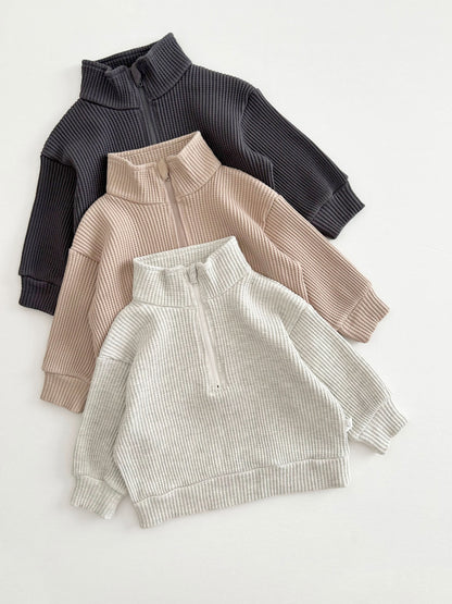Kids Half-Zip Waffle Top and Jogger Pants Set