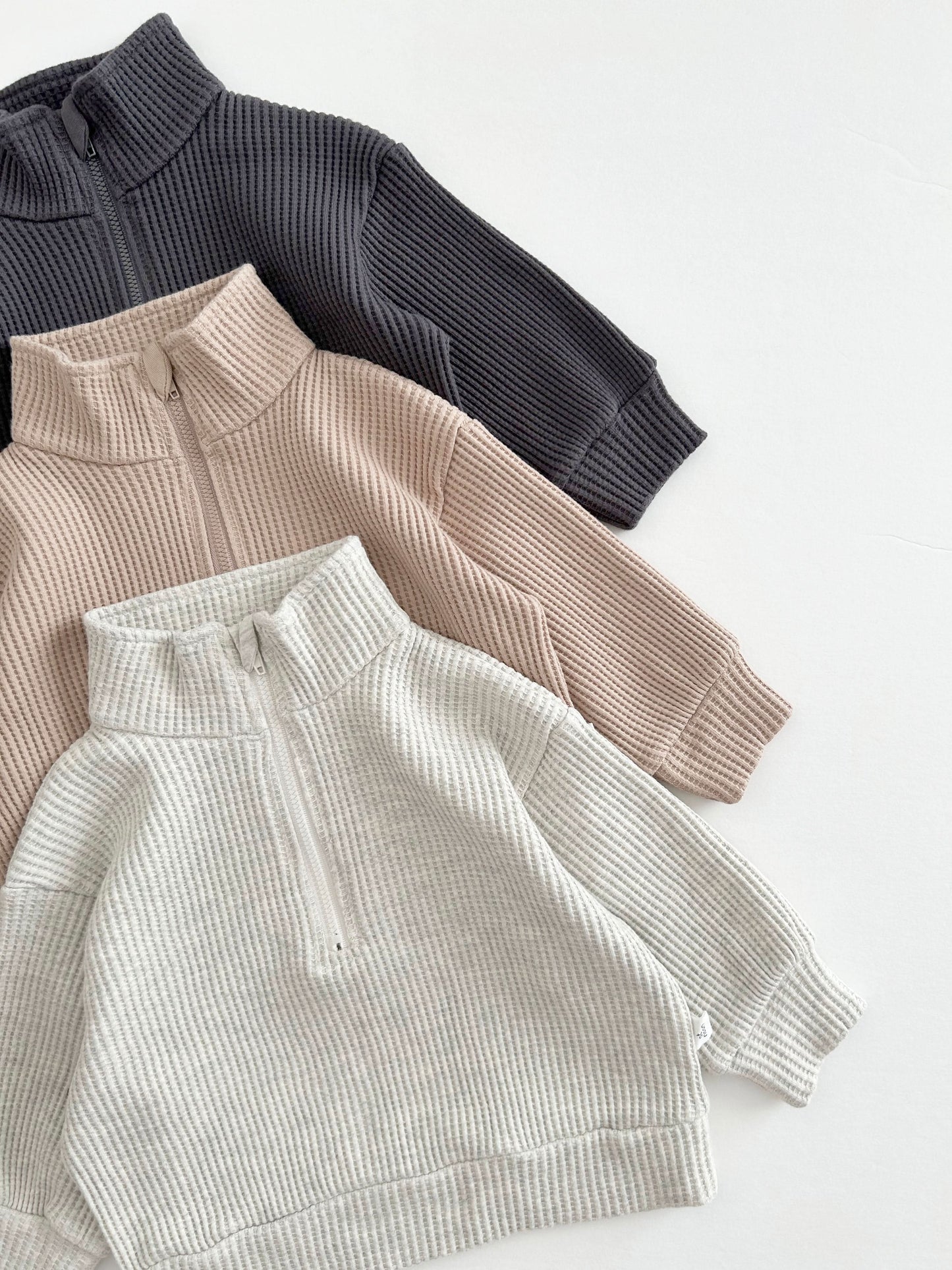Kids Half-Zip Waffle Top and Jogger Pants Set