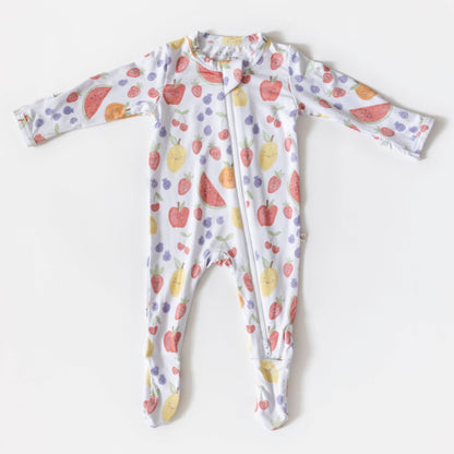 Summertime Fruits Bamboo Pajamas Footie Onesie