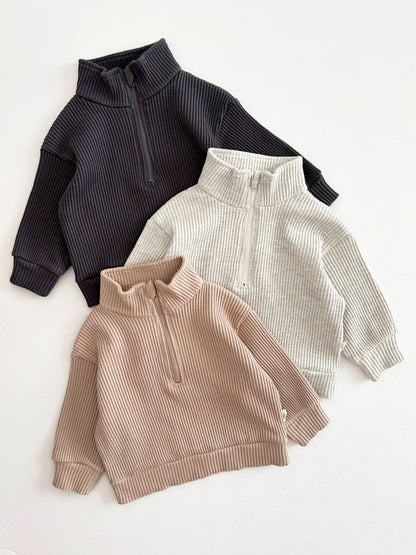 Kids Half-Zip Waffle Top and Jogger Pants Set