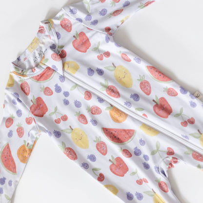 Summertime Fruits Bamboo Pajamas Footie Onesie