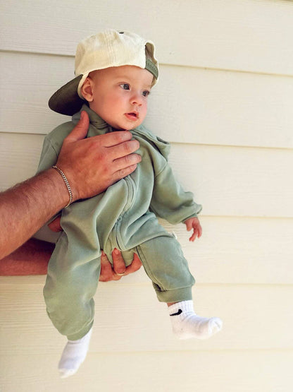 Baby Pigment Dyed Zip-Up Hoodie Jumpsuit