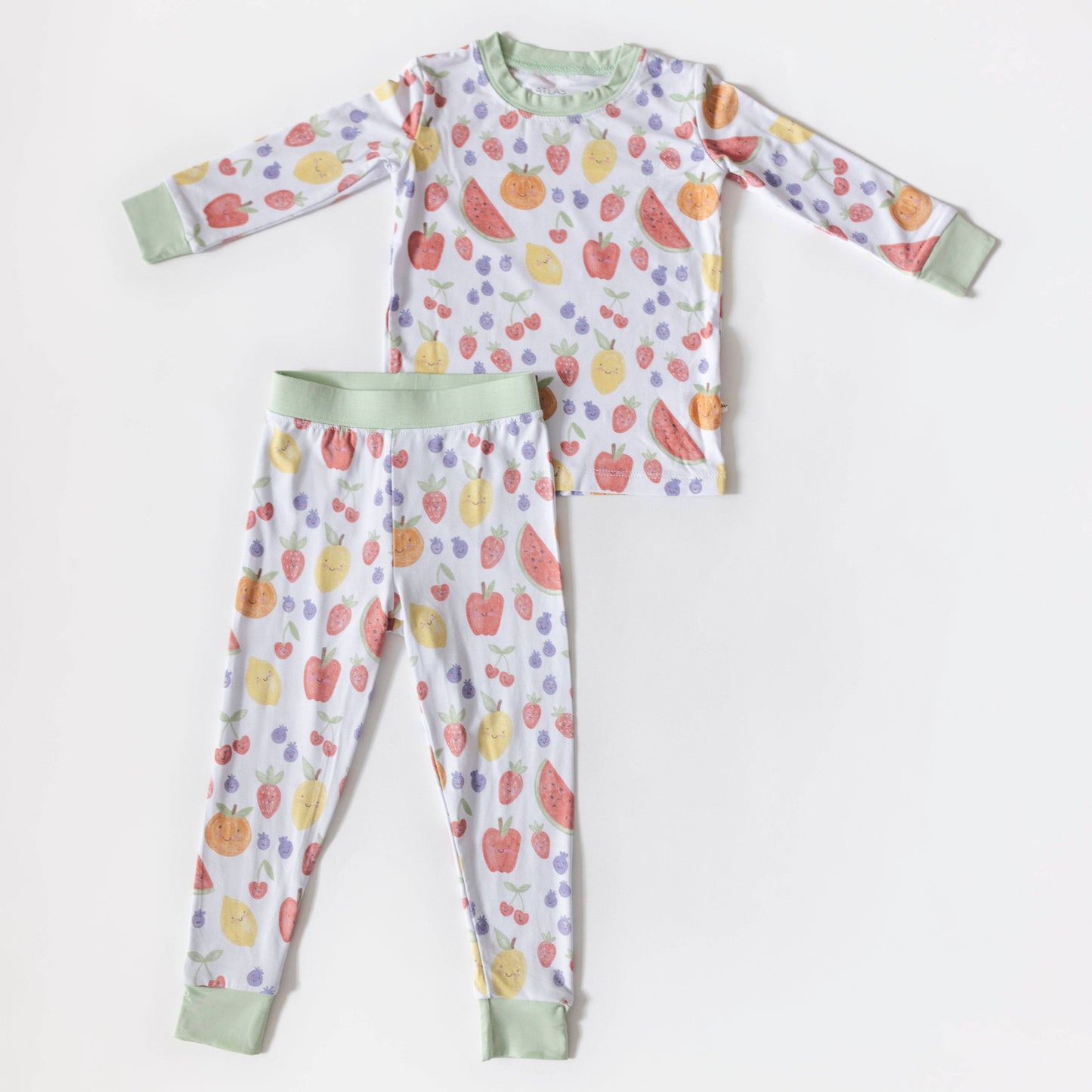 Summertime Fruits Bamboo Pajamas Two Piece Set