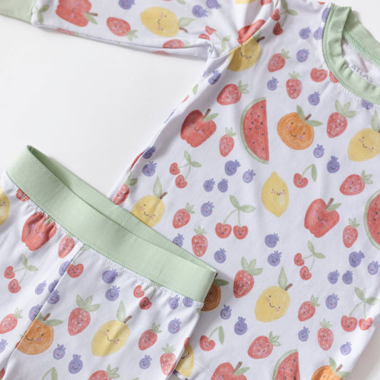 Summertime Fruits Bamboo Pajamas Two Piece Set