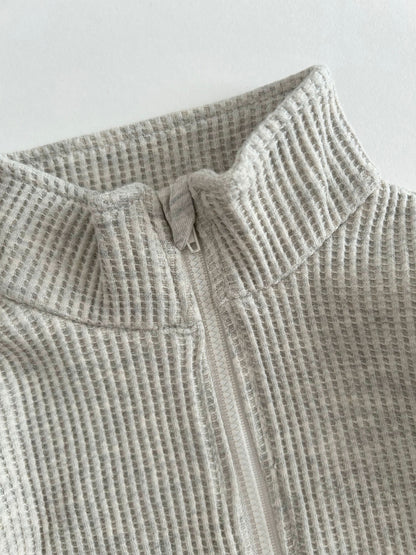 Kids Half-Zip Waffle Top and Jogger Pants Set
