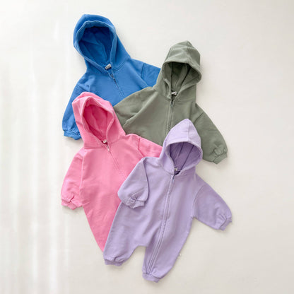 Baby Pigment Dyed Zip-Up Hoodie Jumpsuit