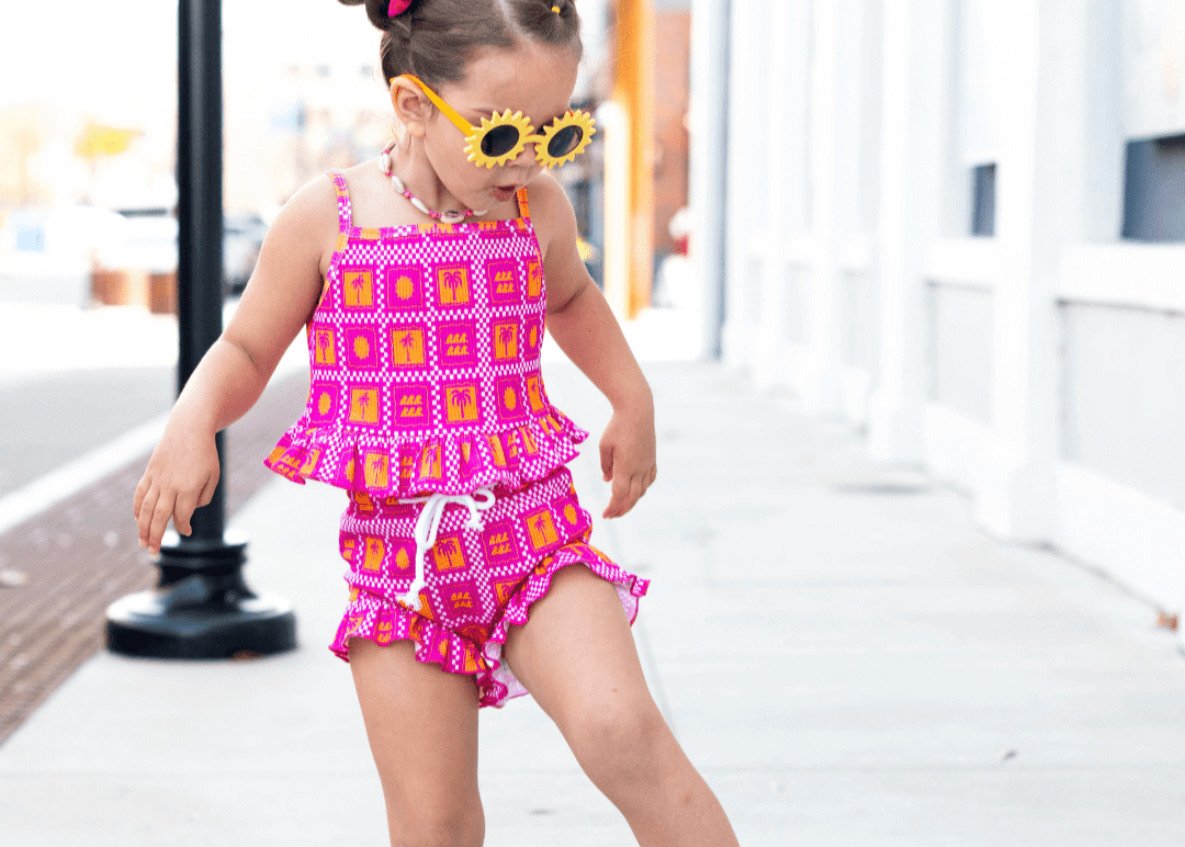 Palms & Frills Girls Two Piece Set