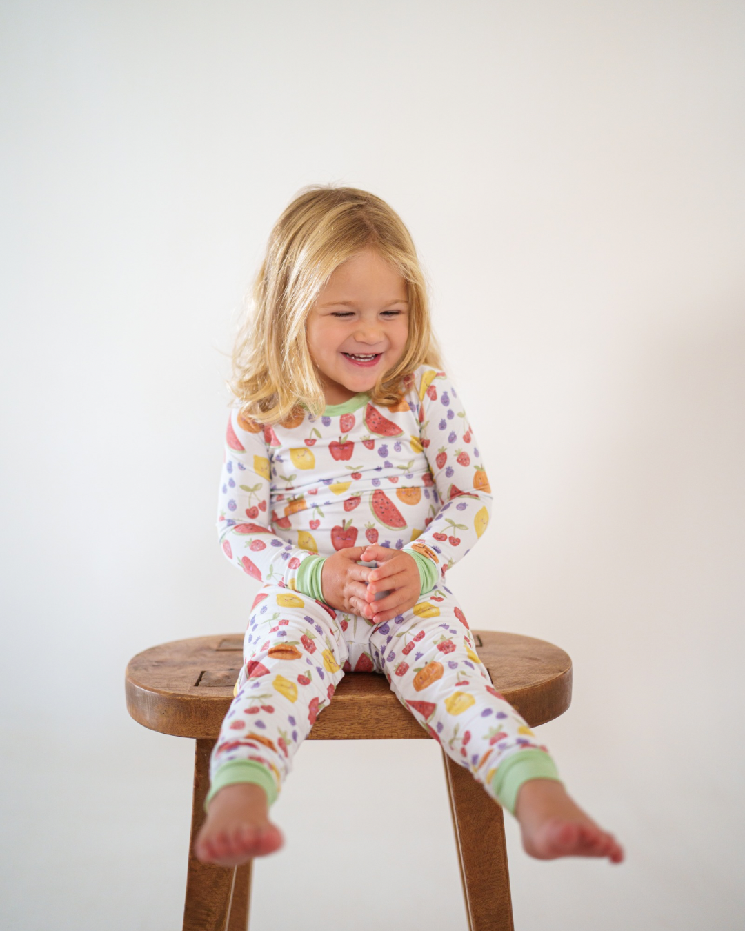 Summertime Fruits Bamboo Pajamas Two Piece Set