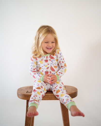 Summertime Fruits Bamboo Pajamas Two Piece Set